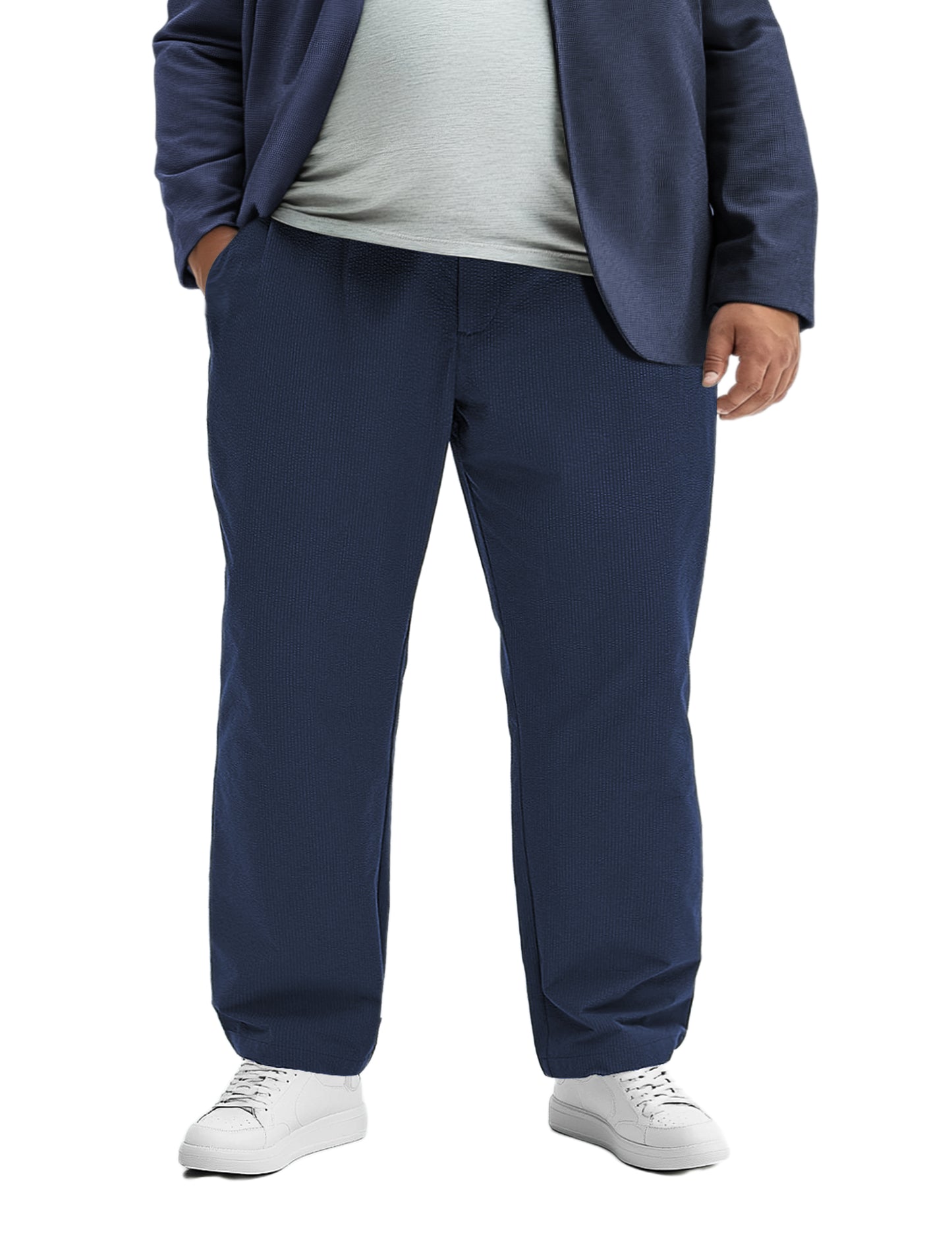 Ohebi Men’s Big & Tall casual pants 3XL-6XL – Anti-Slip Zipper Pockets, Quick-Dry Elastic Waist, Lightweight & Breathable for Summer, Commuter Casual & Travel