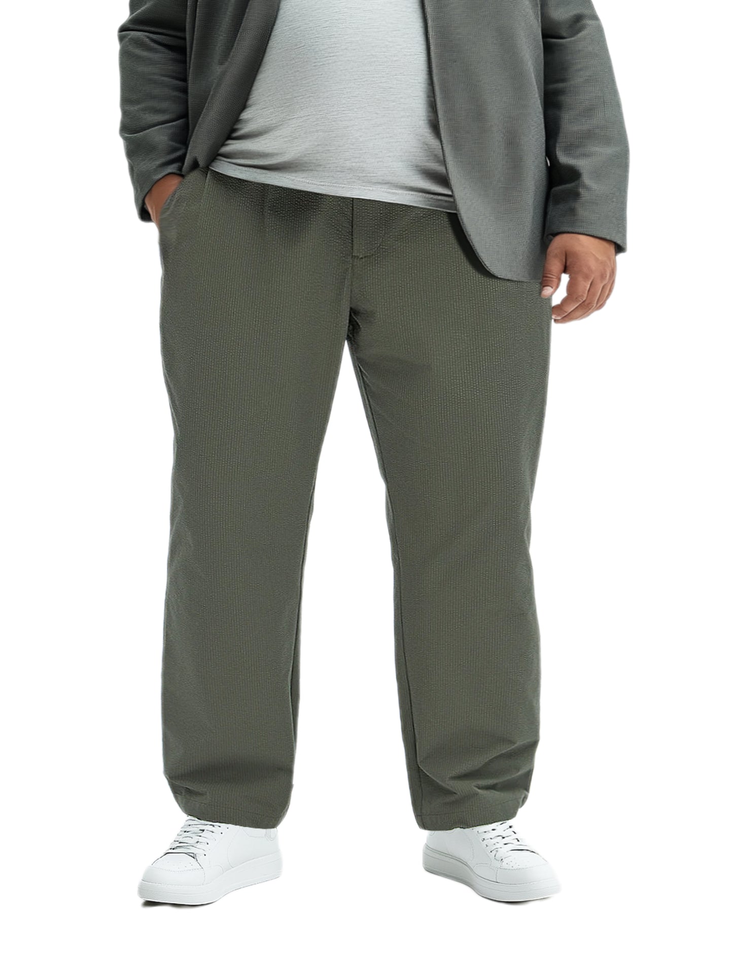 Ohebi Men’s Big & Tall casual pants 3XL-6XL – Anti-Slip Zipper Pockets, Quick-Dry Elastic Waist, Lightweight & Breathable for Summer, Commuter Casual & Travel