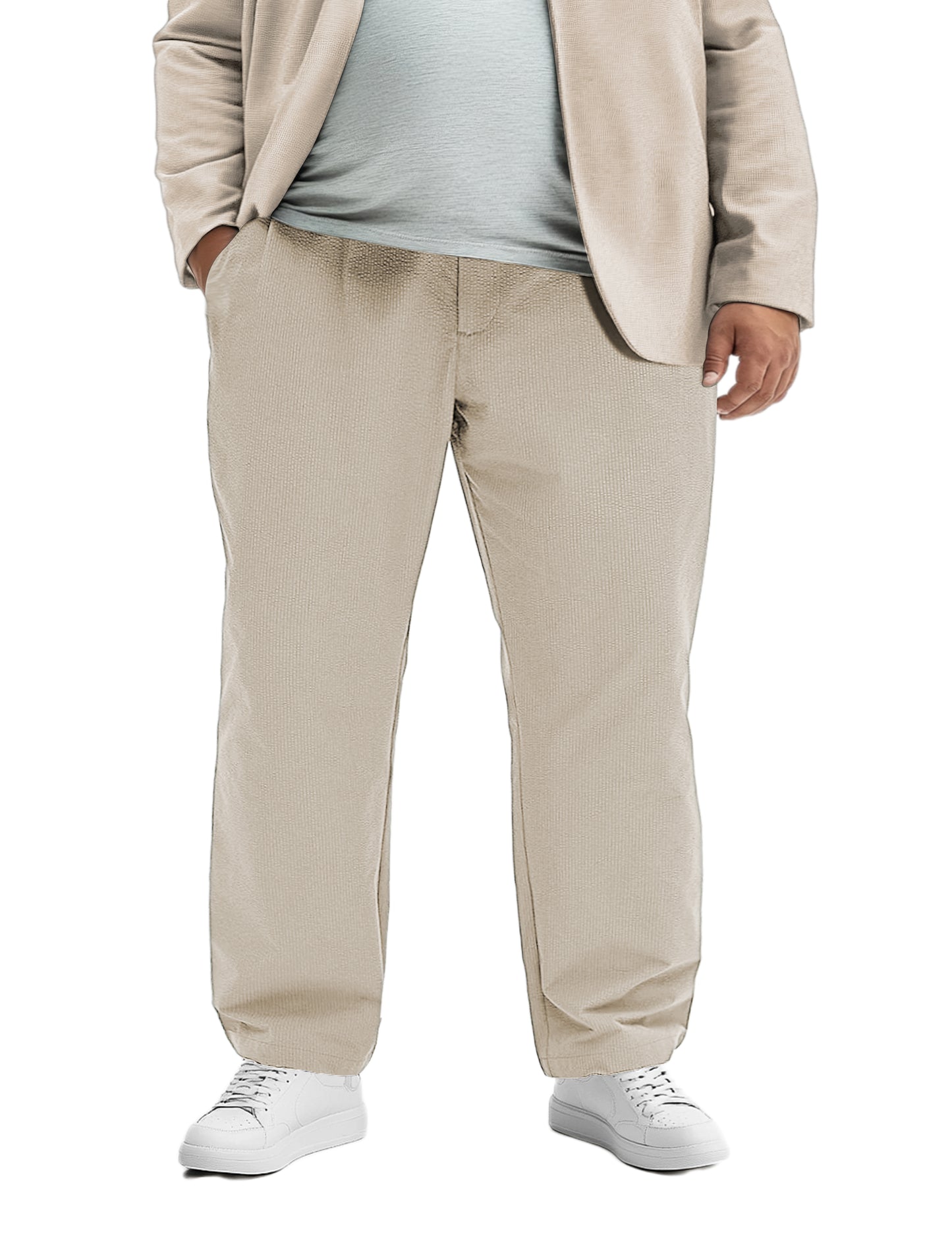 Ohebi Men’s Big & Tall casual pants 3XL-6XL – Anti-Slip Zipper Pockets, Quick-Dry Elastic Waist, Lightweight & Breathable for Summer, Commuter Casual & Travel