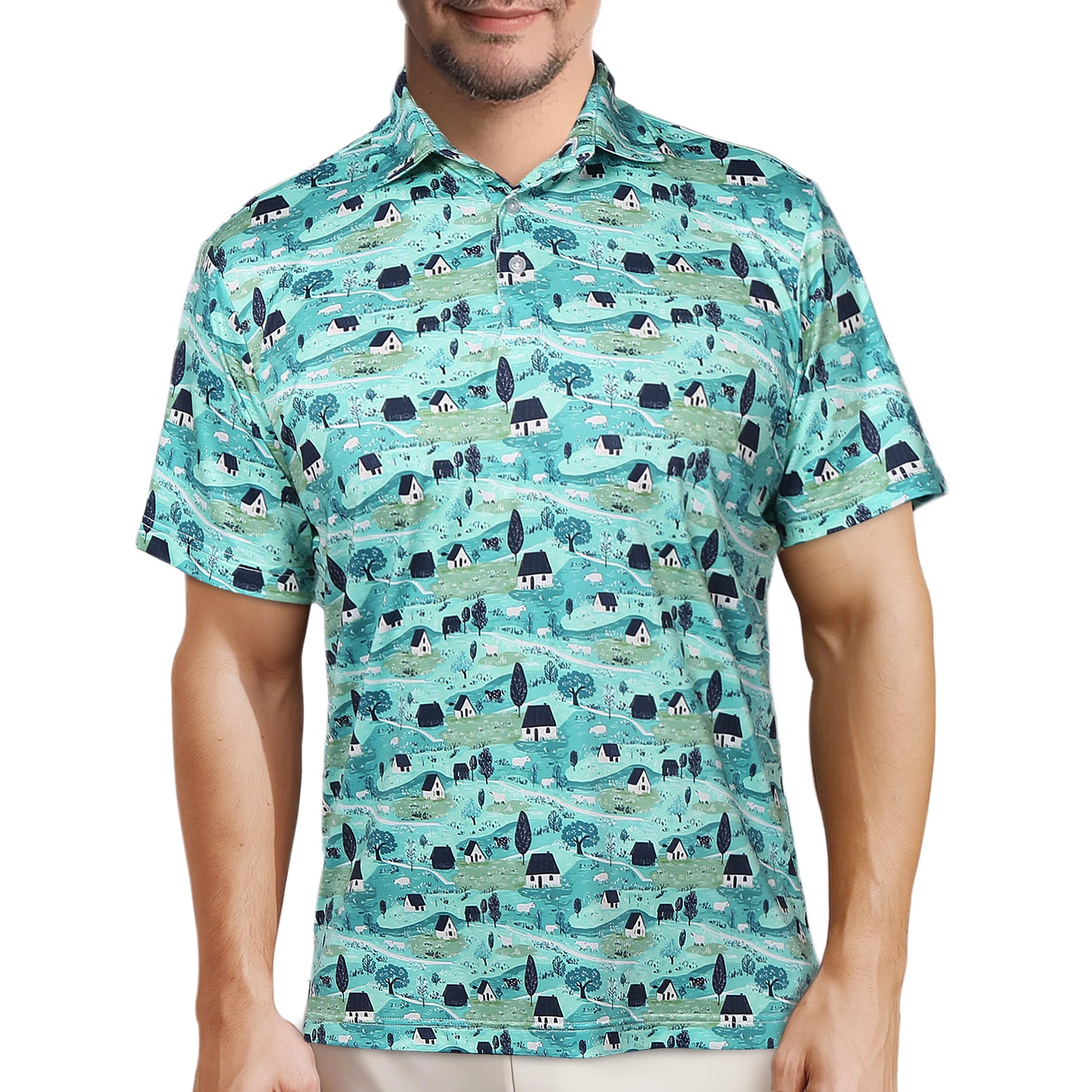 Ohebi Men's Polo Shirt, Short Sleeve Performance Golf Shirt, Dry Fit, Moisture-Wicking, Lightweight Activewear for Outdoor Enthusiasts
