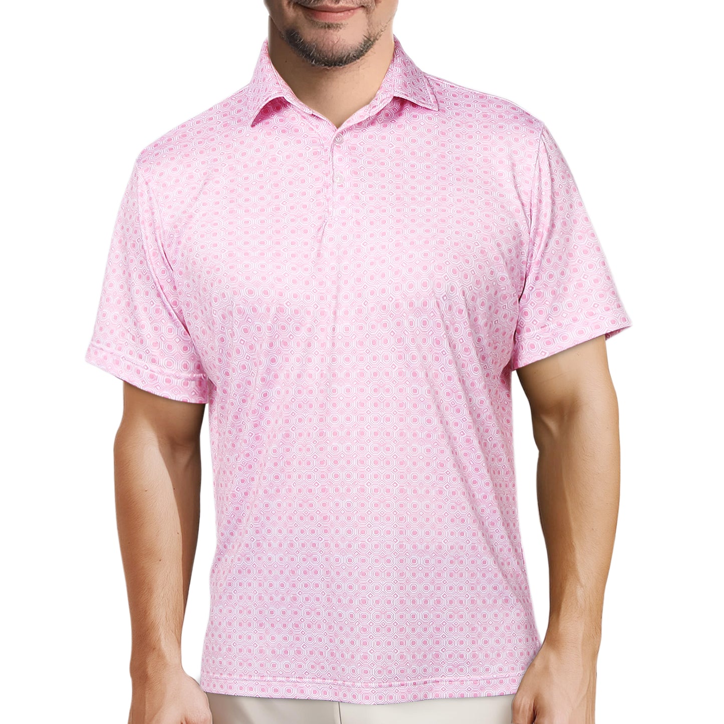 Ohebi Men's Polo Shirt, Short Sleeve Performance Golf Shirt, Dry Fit, Moisture-Wicking, Lightweight Activewear for Outdoor Enthusiasts