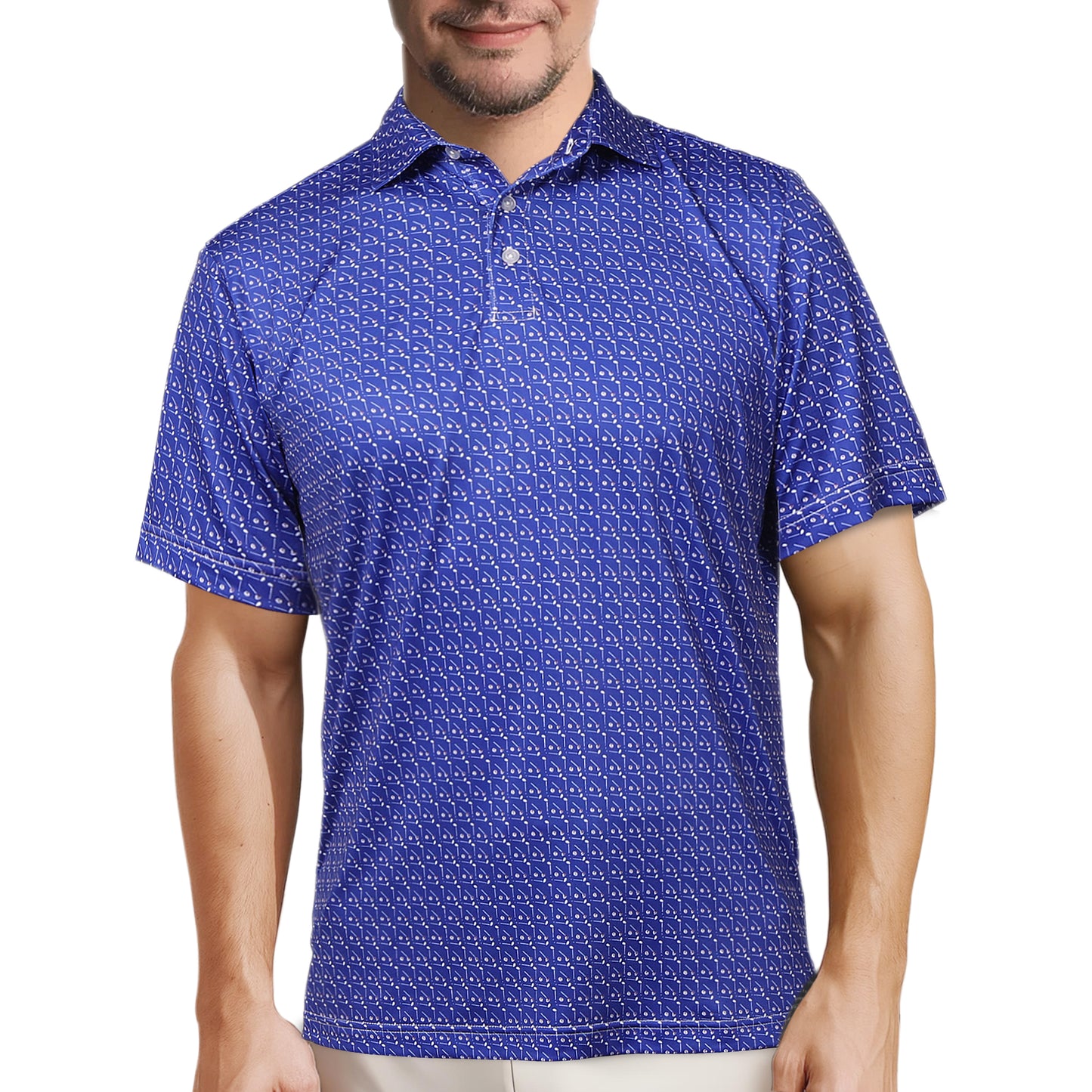 Ohebi Men's Polo Shirt, Short Sleeve Performance Golf Shirt, Dry Fit, Moisture-Wicking, Lightweight Activewear for Outdoor Enthusiasts