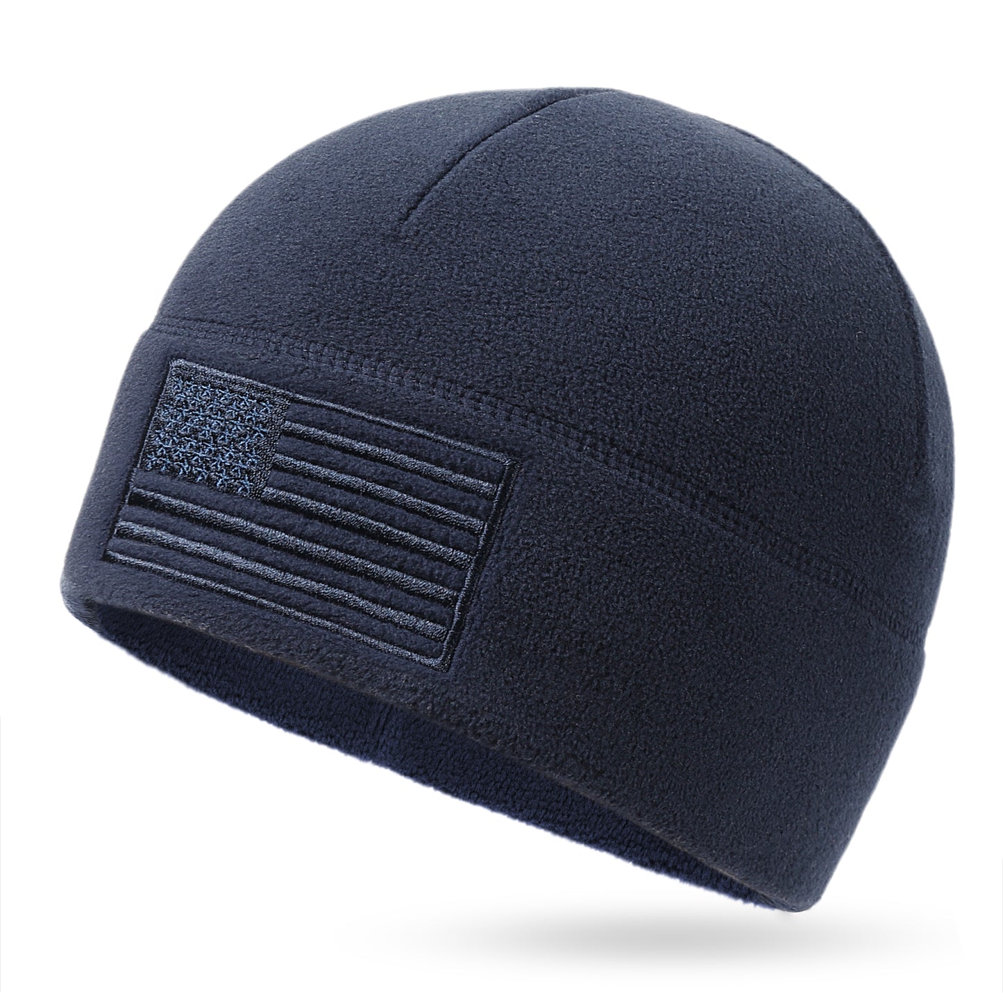 American flag fleece beanie