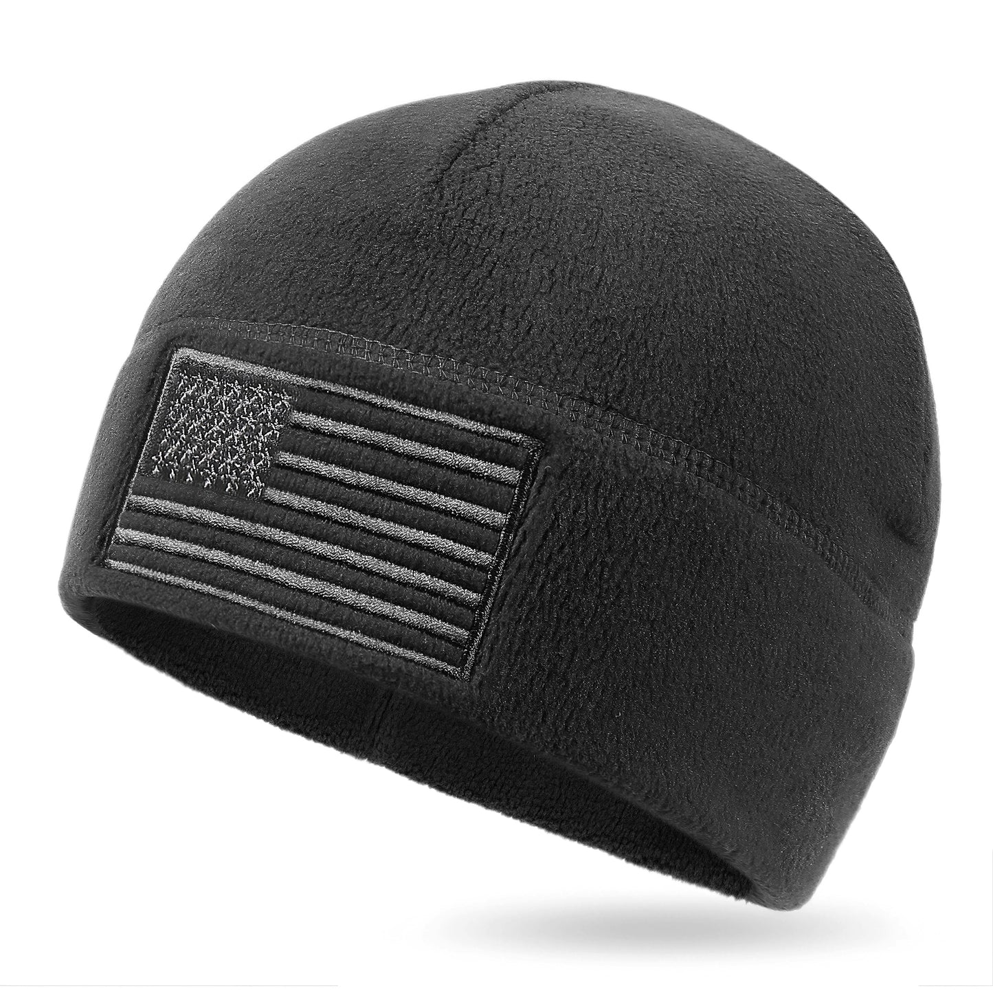 American flag fleece beanie